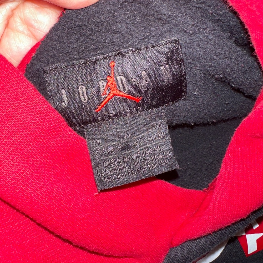 Air Jordan’s Kids Red and Black Hoodie and Pants Set - Picture 2 of 5